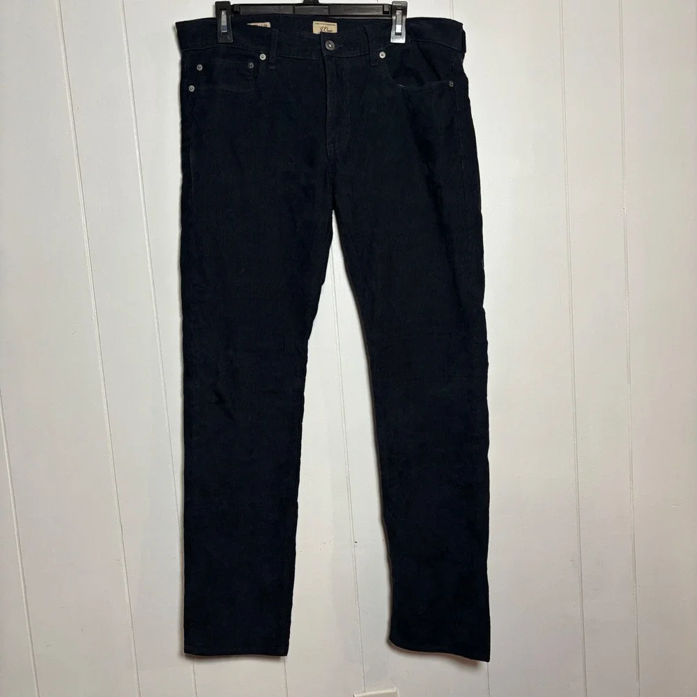 J.Crew 484 Slim Fit Corduroy Pants Mens 34x32 Navy Blue Stretch Preppy Academia